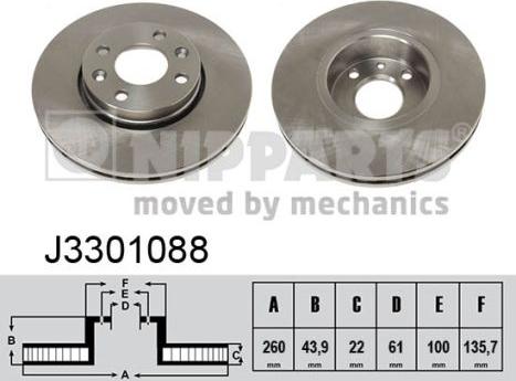 Nipparts J3301088 - Bremžu diski www.autospares.lv