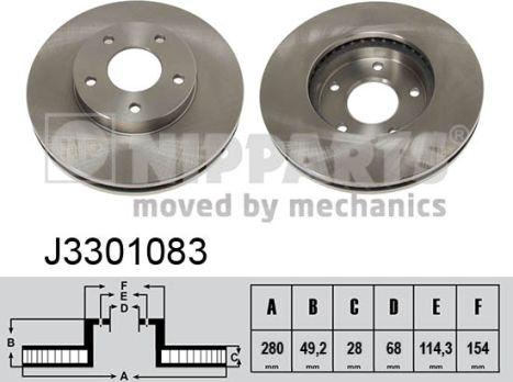 Nipparts J3301083 - Bremžu diski www.autospares.lv