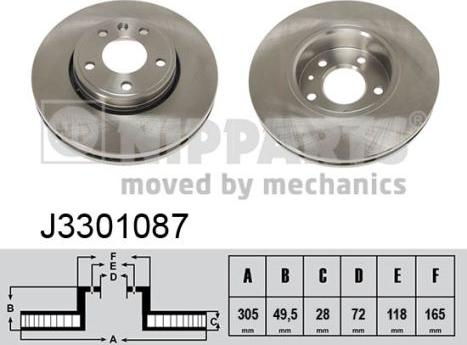 Nipparts J3301087 - Bremžu diski www.autospares.lv