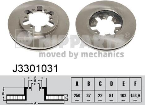 Nipparts J3301031 - Bremžu diski www.autospares.lv