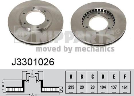 Nipparts J3301026 - Bremžu diski www.autospares.lv