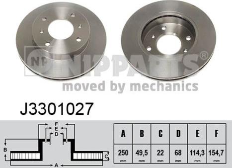 Nipparts J3301027 - Bremžu diski www.autospares.lv