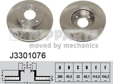 Nipparts J3301076 - Bremžu diski autospares.lv