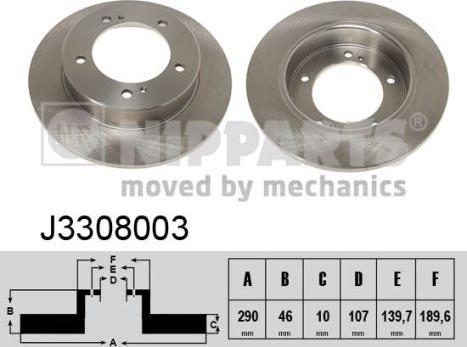 Nipparts J3308003 - Bremžu diski www.autospares.lv