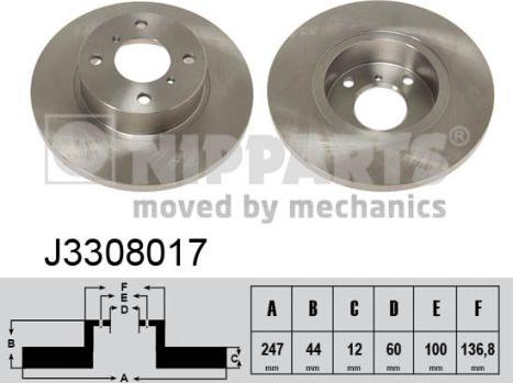 Nipparts J3308017 - Bremžu diski www.autospares.lv