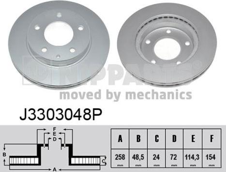 Nipparts J3303048P - Bremžu diski www.autospares.lv