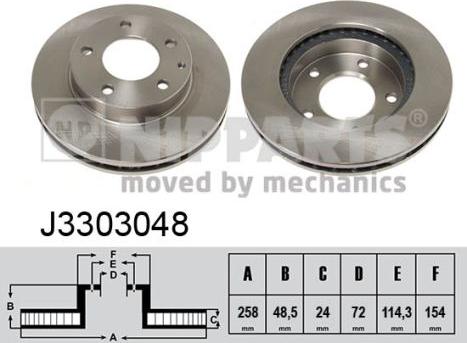 Nipparts J3303048 - Bremžu diski www.autospares.lv