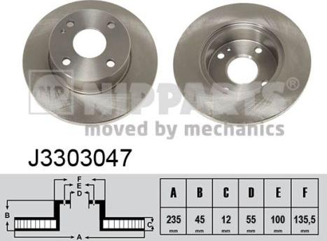 Nipparts J3303047 - Bremžu diski www.autospares.lv