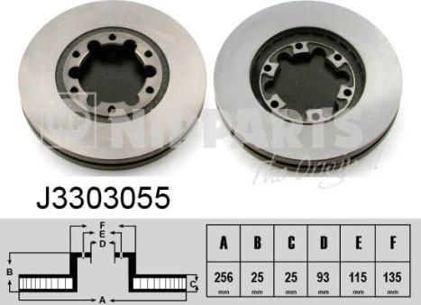 Nipparts J3303055 - Bremžu diski www.autospares.lv