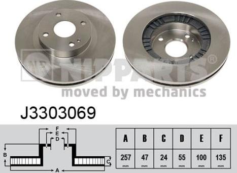 Nipparts J3303069 - Bremžu diski www.autospares.lv