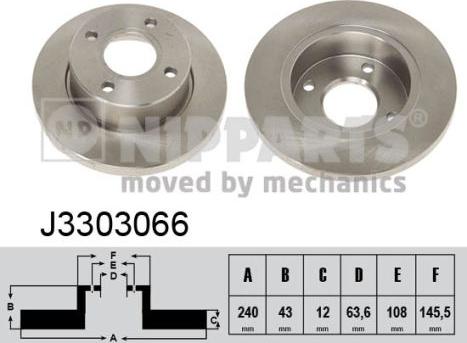 Nipparts J3303066 - Bremžu diski autospares.lv