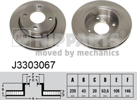 Nipparts J3303067 - Bremžu diski autospares.lv