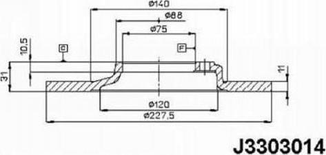 Nipparts J3303014 - Bremžu diski www.autospares.lv