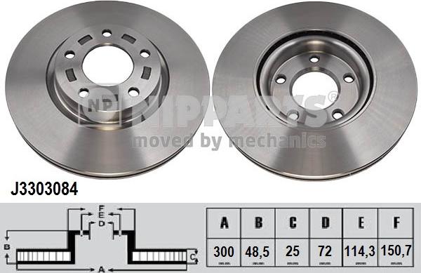 Nipparts J3303084 - Bremžu diski www.autospares.lv