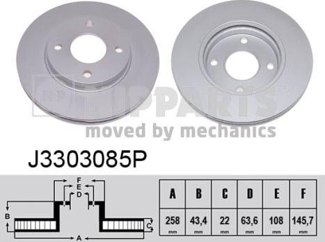 Nipparts J3303085P - Bremžu diski autospares.lv