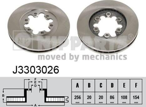 Nipparts J3303026 - Bremžu diski www.autospares.lv