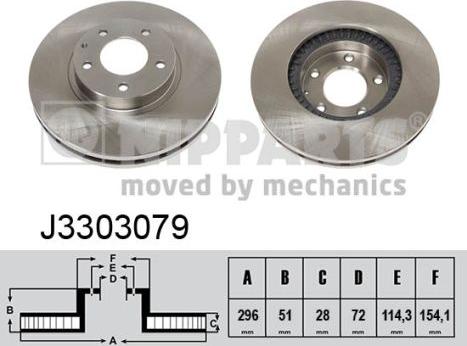 Nipparts J3303079 - Bremžu diski www.autospares.lv