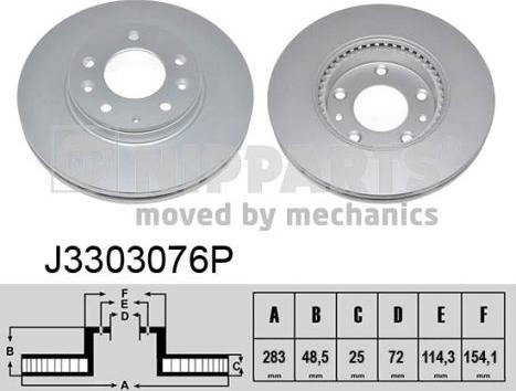 Nipparts J3303076P - Bremžu diski www.autospares.lv