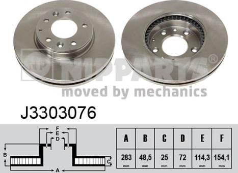 Nipparts J3303076 - Bremžu diski www.autospares.lv