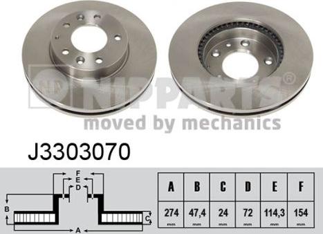 Nipparts J3303070 - Bremžu diski www.autospares.lv