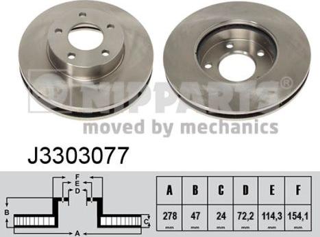 Nipparts J3303077 - Bremžu diski www.autospares.lv