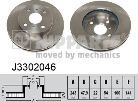 Nipparts J3302046 - Bremžu diski www.autospares.lv