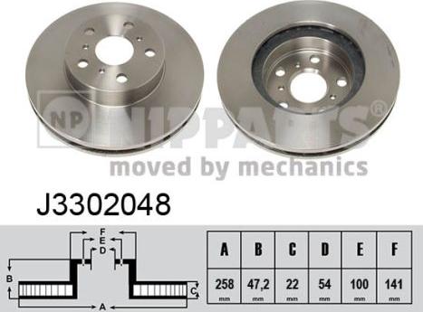 Nipparts J3302048 - Bremžu diski www.autospares.lv