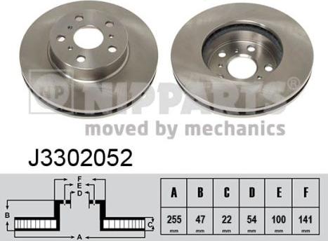 Nipparts J3302052 - Bremžu diski www.autospares.lv