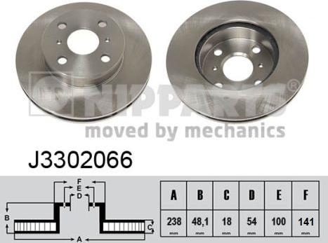 Nipparts J3302066 - Bremžu diski www.autospares.lv