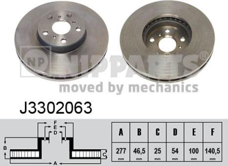 Nipparts J3302063 - Bremžu diski www.autospares.lv