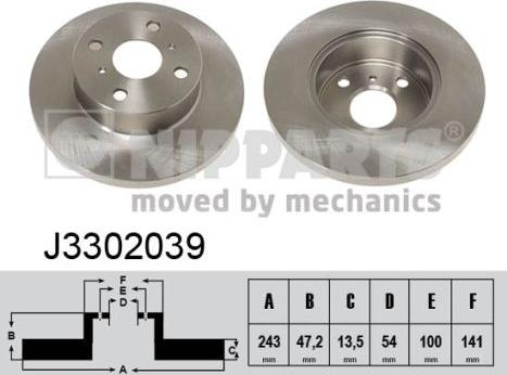 Nipparts J3302039 - Bremžu diski www.autospares.lv