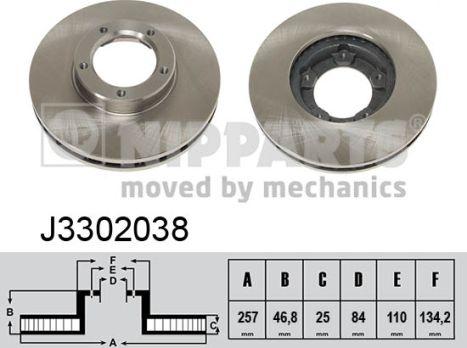 Nipparts J3302038 - Bremžu diski www.autospares.lv