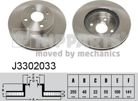 Nipparts J3302033 - Bremžu diski www.autospares.lv