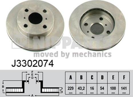 Nipparts J3302074 - Bremžu diski www.autospares.lv