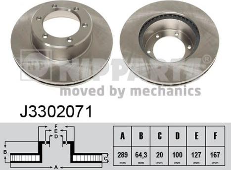 Nipparts J3302071 - Bremžu diski www.autospares.lv