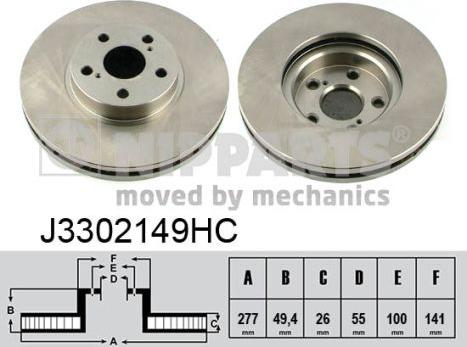 Nipparts J3302149HC - Тормозной диск www.autospares.lv