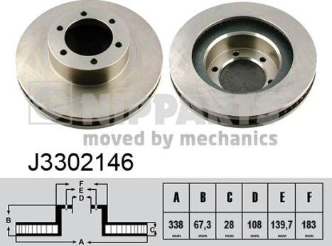 Nipparts J3302146 - Bremžu diski www.autospares.lv