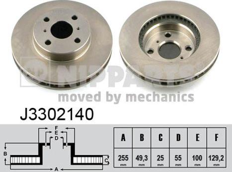 Nipparts J3302140 - Bremžu diski www.autospares.lv