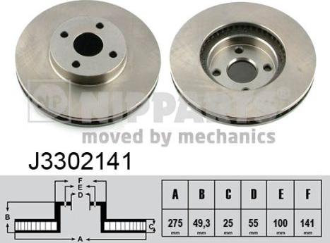 Nipparts J3302141 - Bremžu diski www.autospares.lv