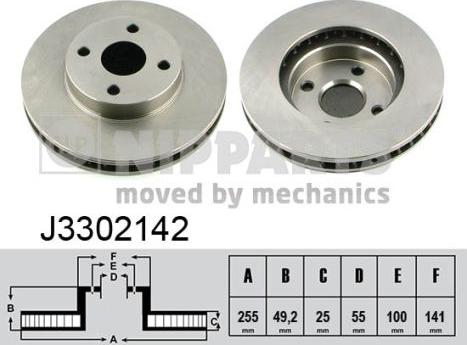 Nipparts J3302142 - Bremžu diski www.autospares.lv