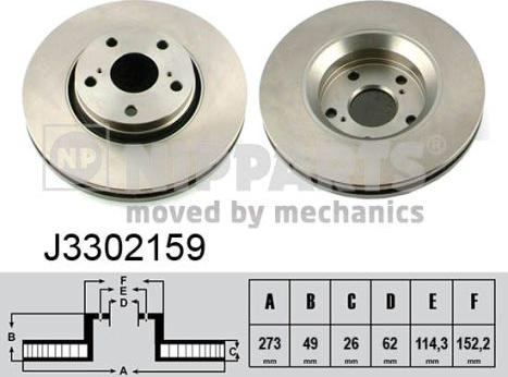 Nipparts J3302159 - Bremžu diski autospares.lv