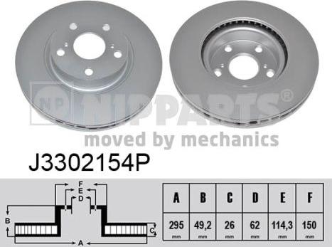 Nipparts J3302154P - Bremžu diski www.autospares.lv