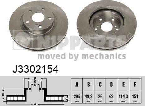 Nipparts J3302154 - Bremžu diski www.autospares.lv