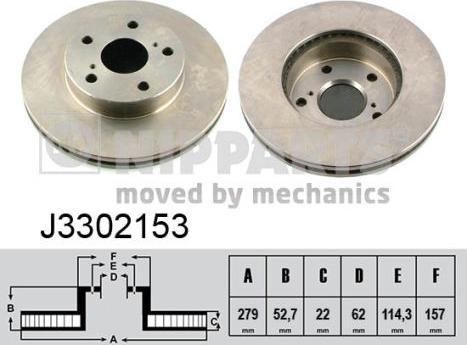 Nipparts J3302153 - Bremžu diski www.autospares.lv