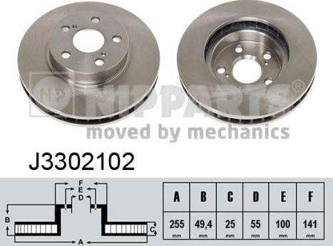 Nipparts J3302102 - Bremžu diski www.autospares.lv