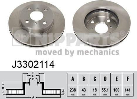 Nipparts J3302114 - Bremžu diski www.autospares.lv