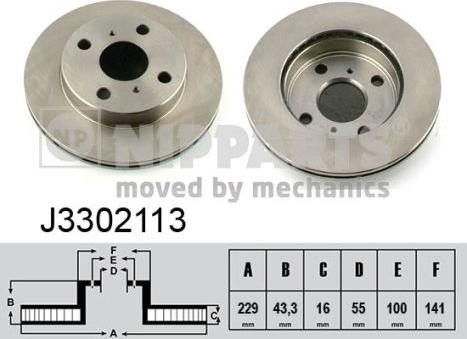 Nipparts J3302113 - Bremžu diski www.autospares.lv