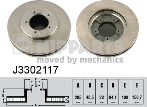 Nipparts J3302117 - Bremžu diski www.autospares.lv