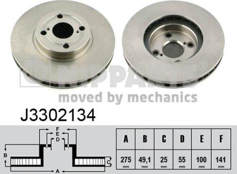 Nipparts J3302134 - Bremžu diski www.autospares.lv