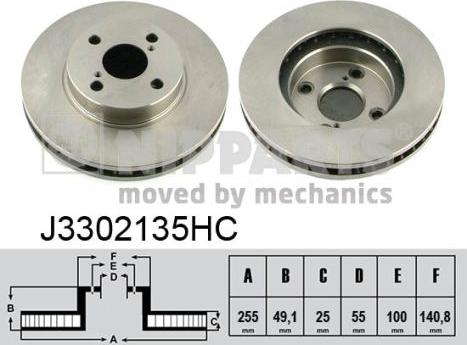 Nipparts J3302135HC - Bremžu diski www.autospares.lv